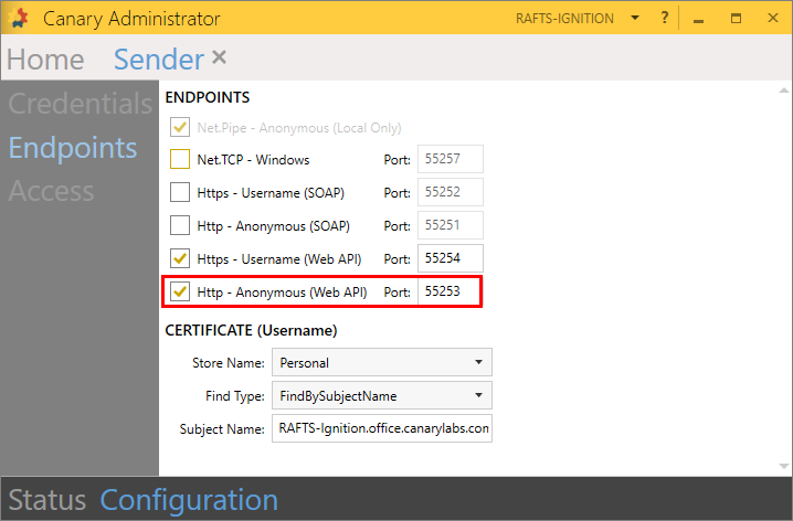 Canary Admin Web Api