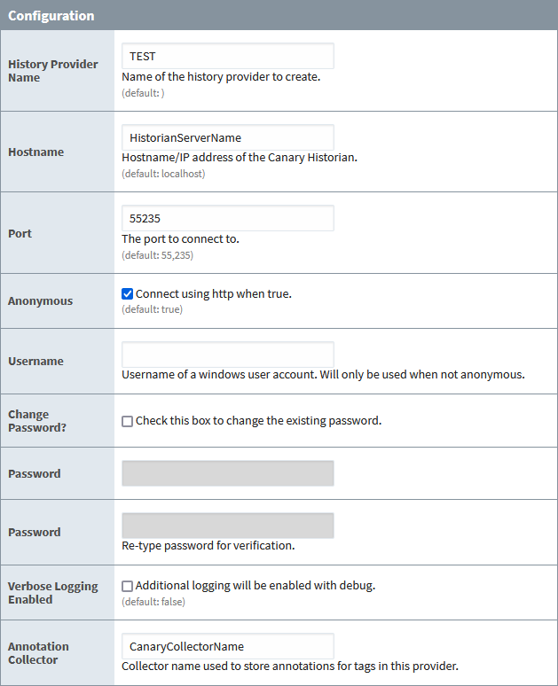 Create New Provider in Configuration